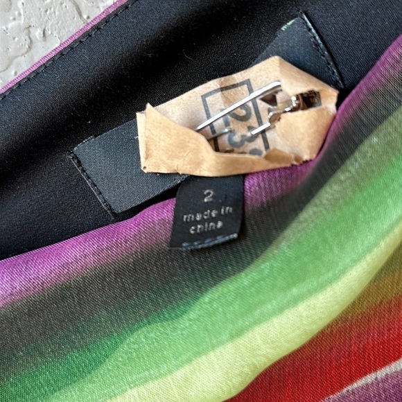 The Limited Colorful Sheer Overlay Empire Waist V Neck Cocktail Dress Size 2 - Picture 16 of 16